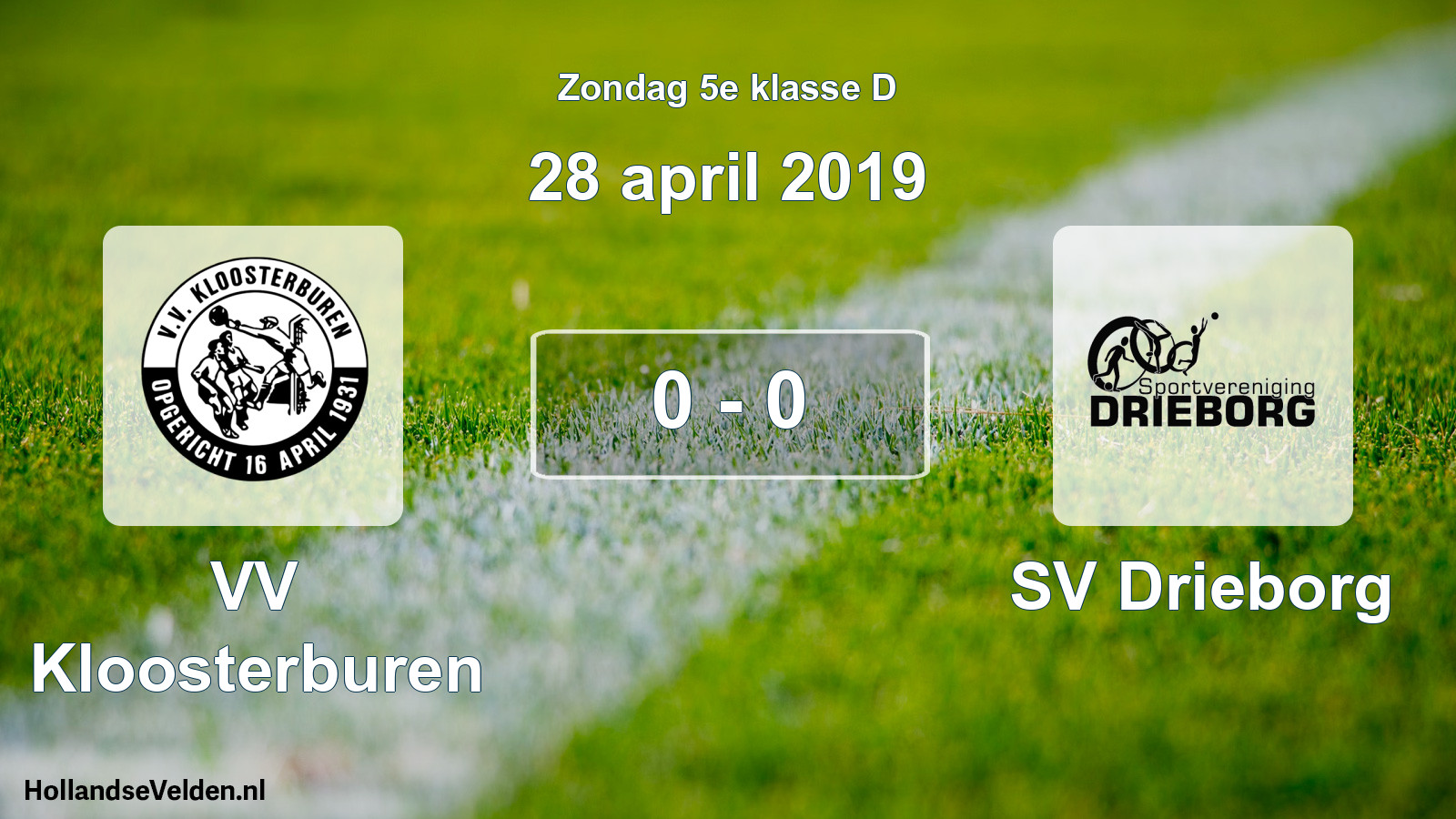 Total number of matches played: VV Kloosterburen - SV Drieborg 0 - 0 (28 April 2019)