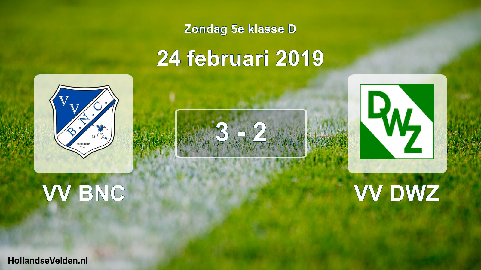 Total number of matches played: VV BNC - VV DWZ 3 - 2 (24 February 2019)