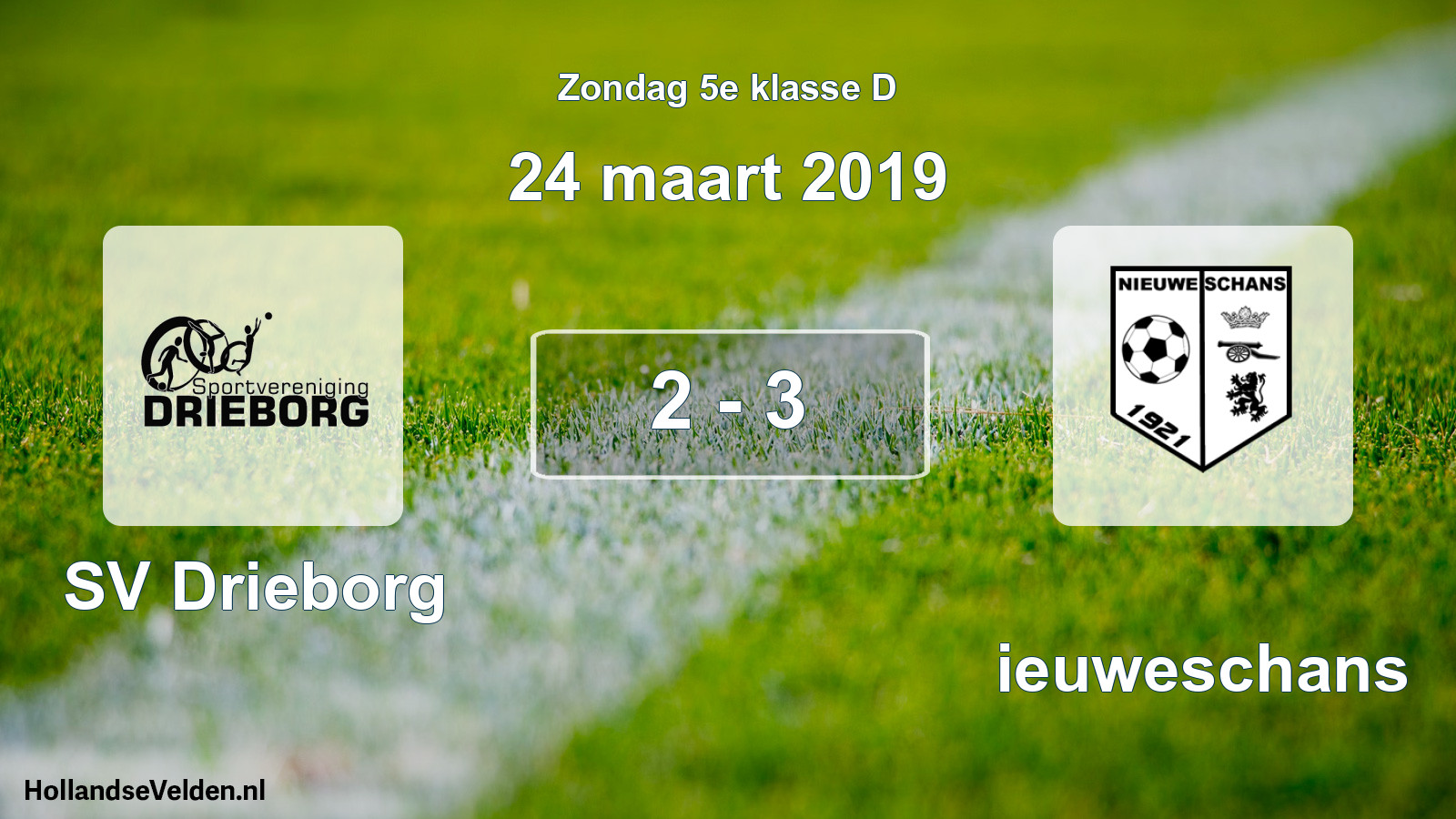 Total number of matches played: SV Drieborg - Nieuweschans 2 - 3 (24 March 2019)