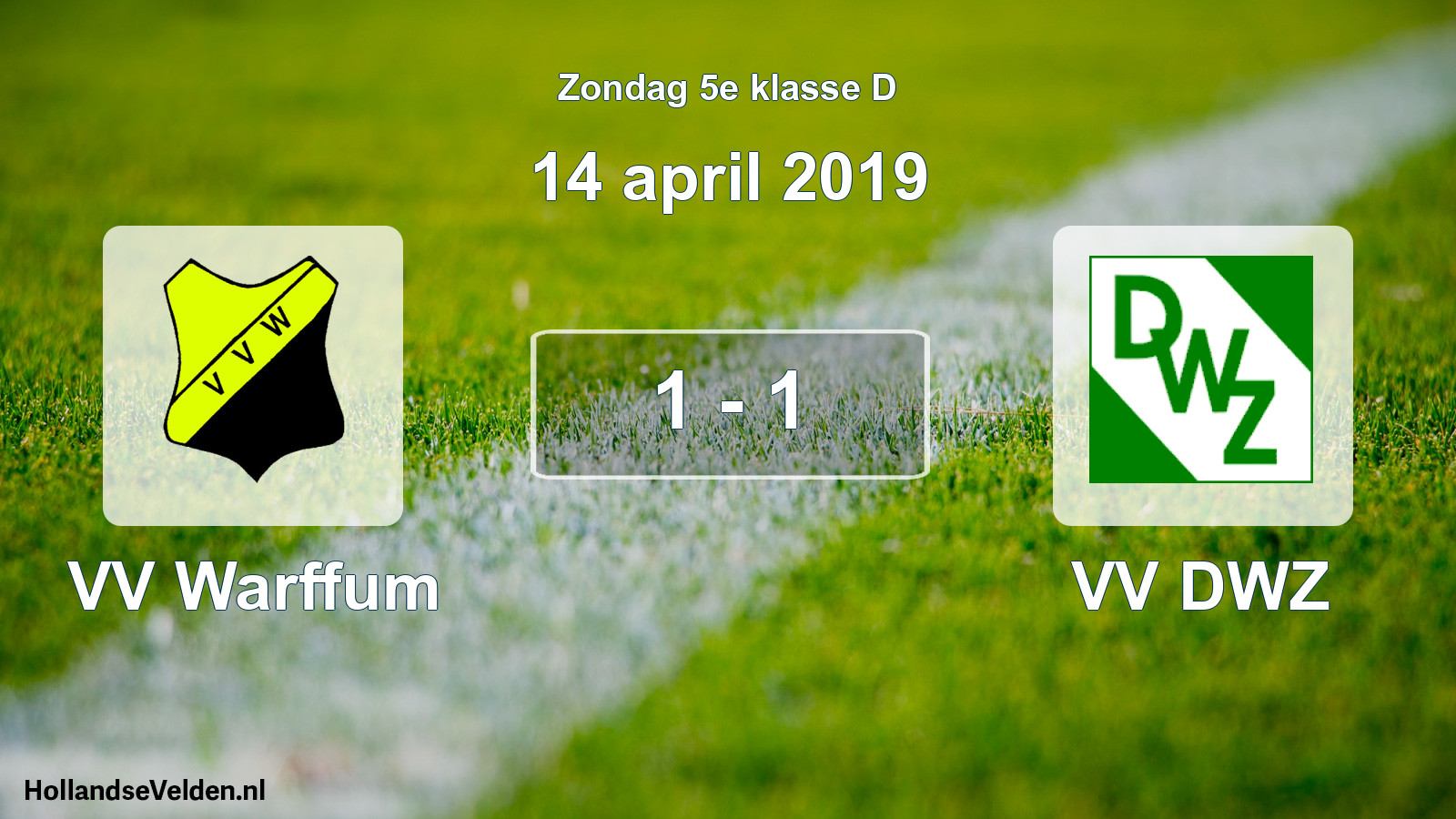 Total number of matches played: VV Warffum - VV DWZ 1 - 1 (14 April 2019)