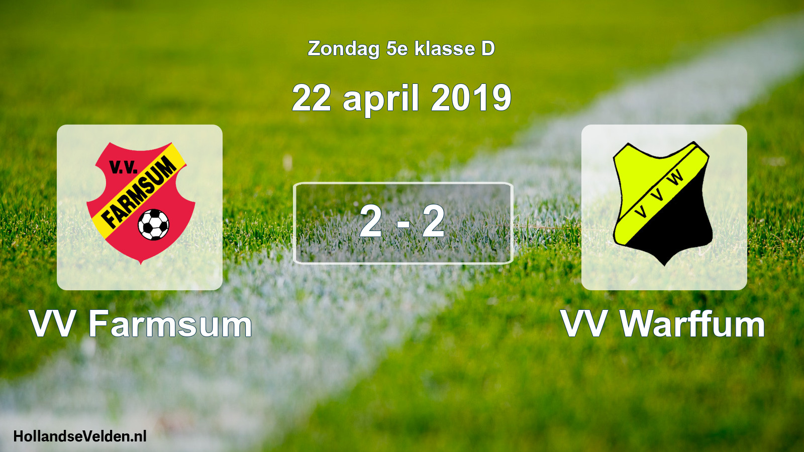 Total number of matches played: VV Farmsum - VV Warffum 2 - 2 (22 April 2019)