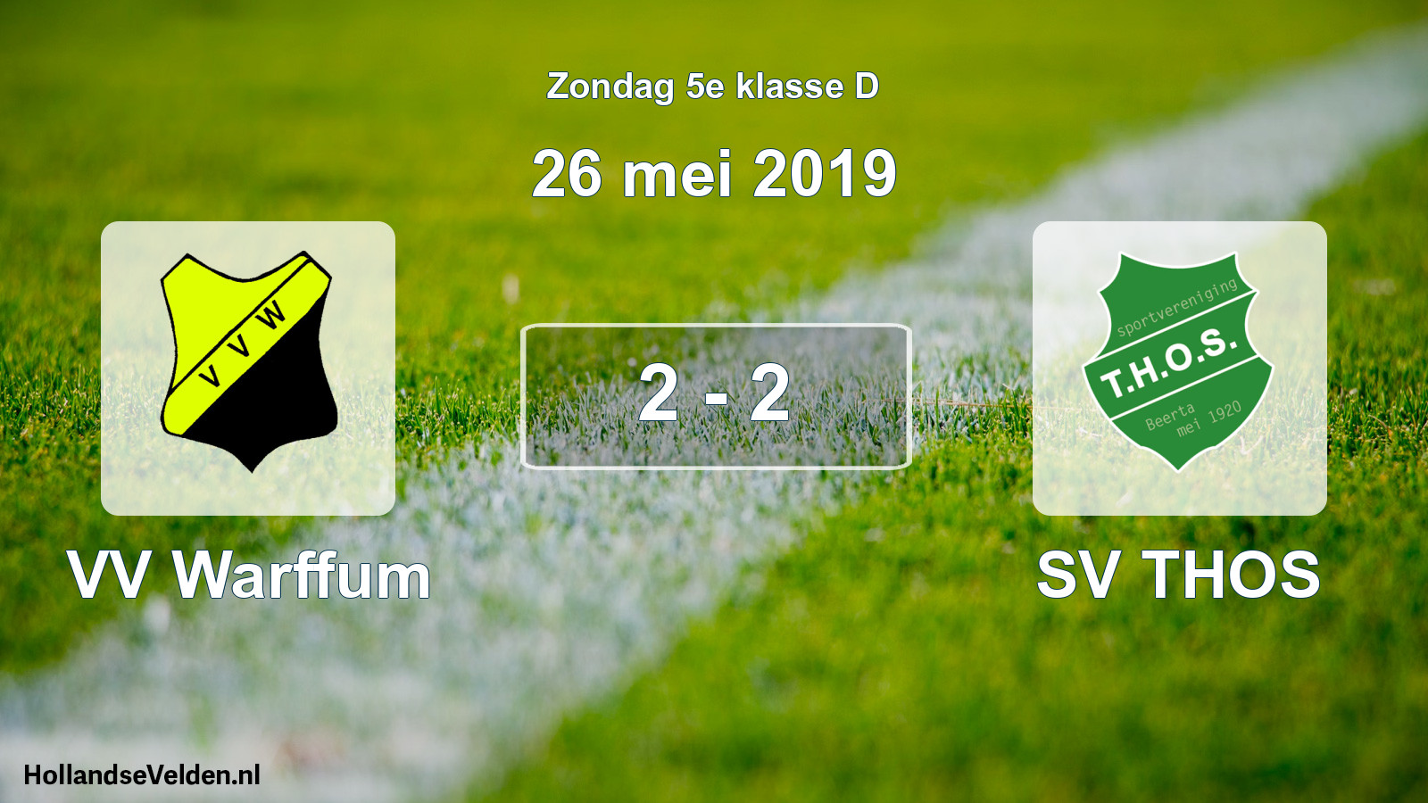 Total number of matches played: VV Warffum - SV THOS 2 - 2 (26 May 2019)