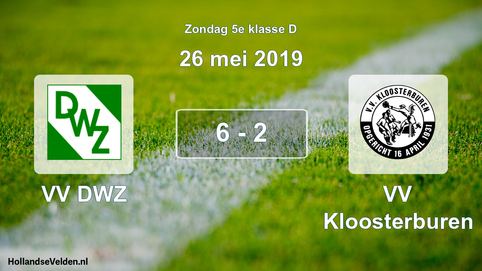 Total number of matches played: VV DWZ - VV Kloosterburen 6 - 2 (26 May 2019)