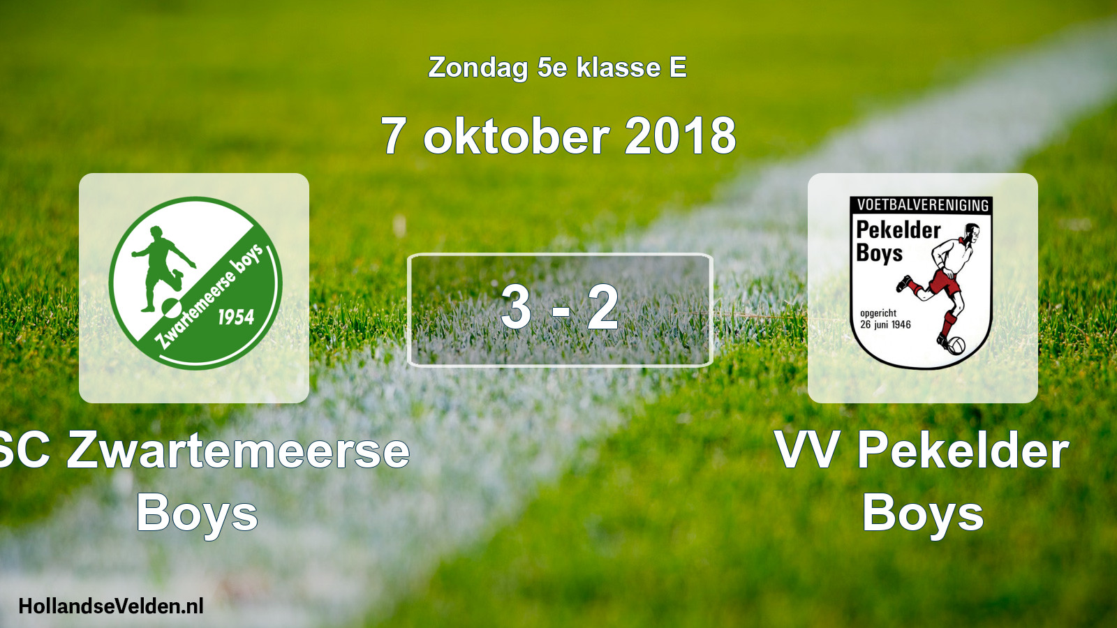Total number of matches played: SC Zwartemeerse Boys - VV Pekelder Boys 3 - 2 (7 October 2018)