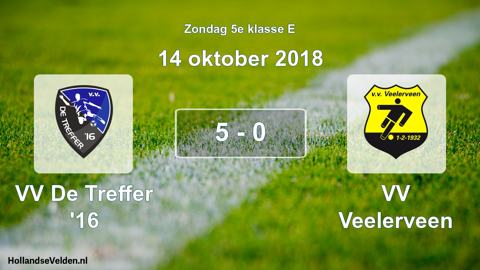 Total number of matches played: VV De Treffer '16 - VV Veelerveen 5 - 0 (14 October 2018)