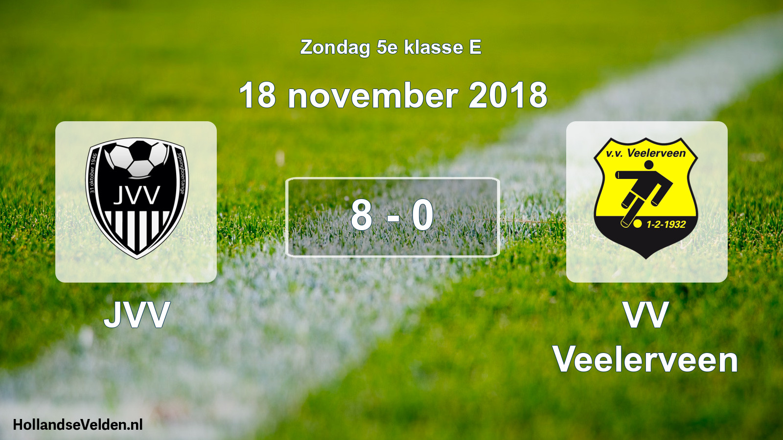 Total number of matches played: JVV - VV Veelerveen 8 - 0 (18 November 2018)