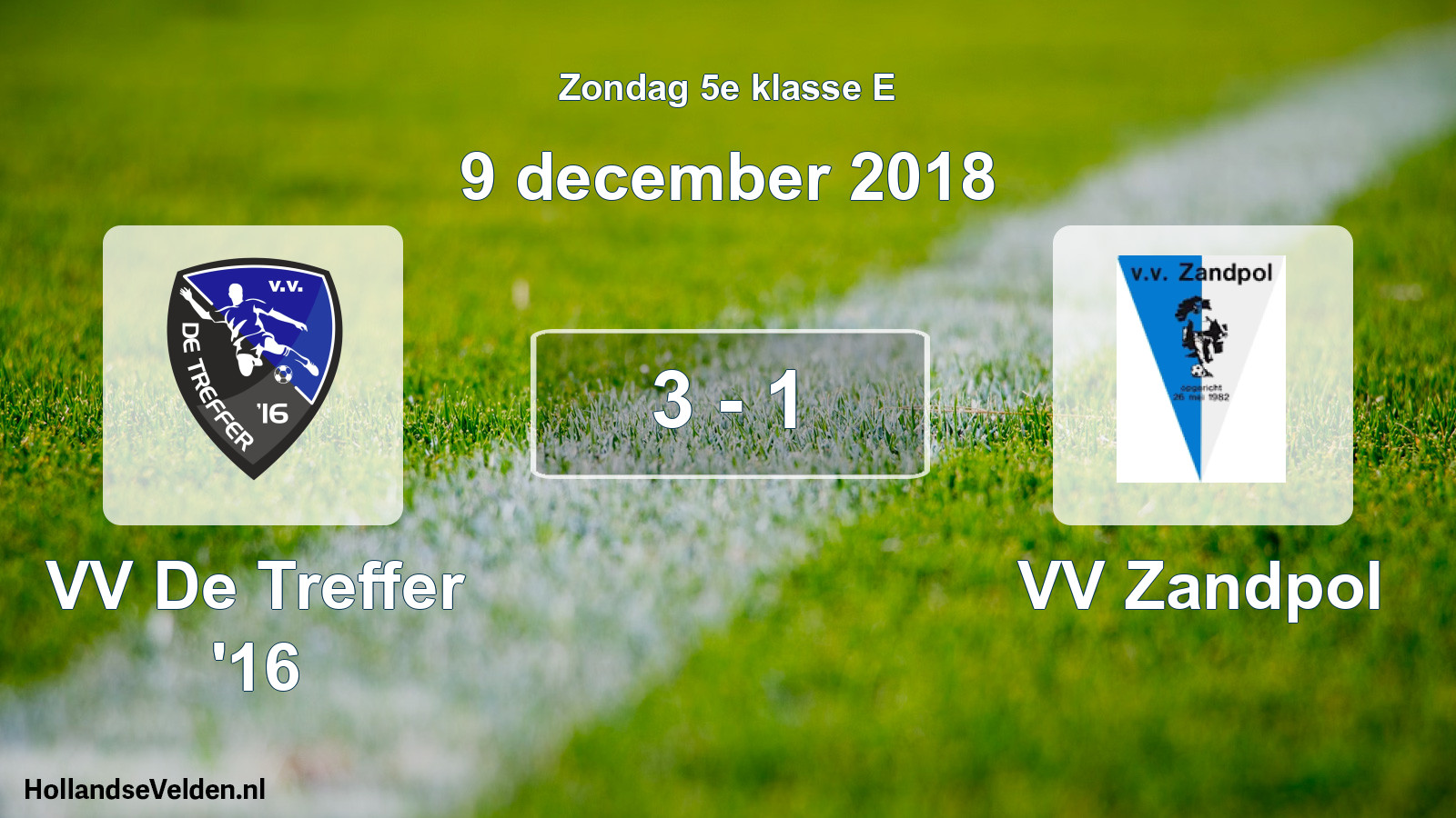 Total number of matches played: VV De Treffer '16 - VV Zandpol 3 - 1 (9 December 2018)