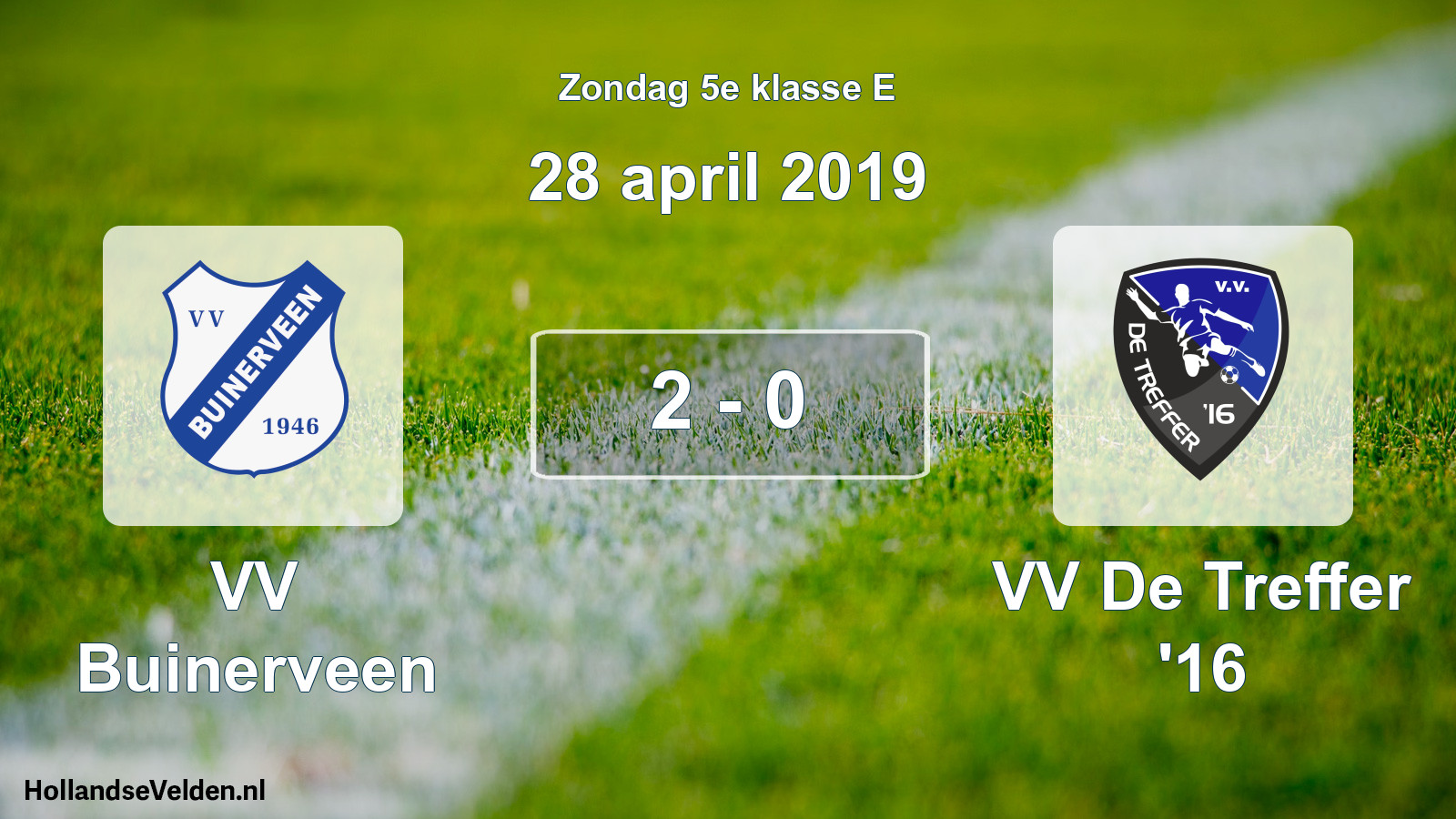 Total number of matches played: VV Buinerveen - VV De Treffer '16 2 - 0 (28 April 2019)