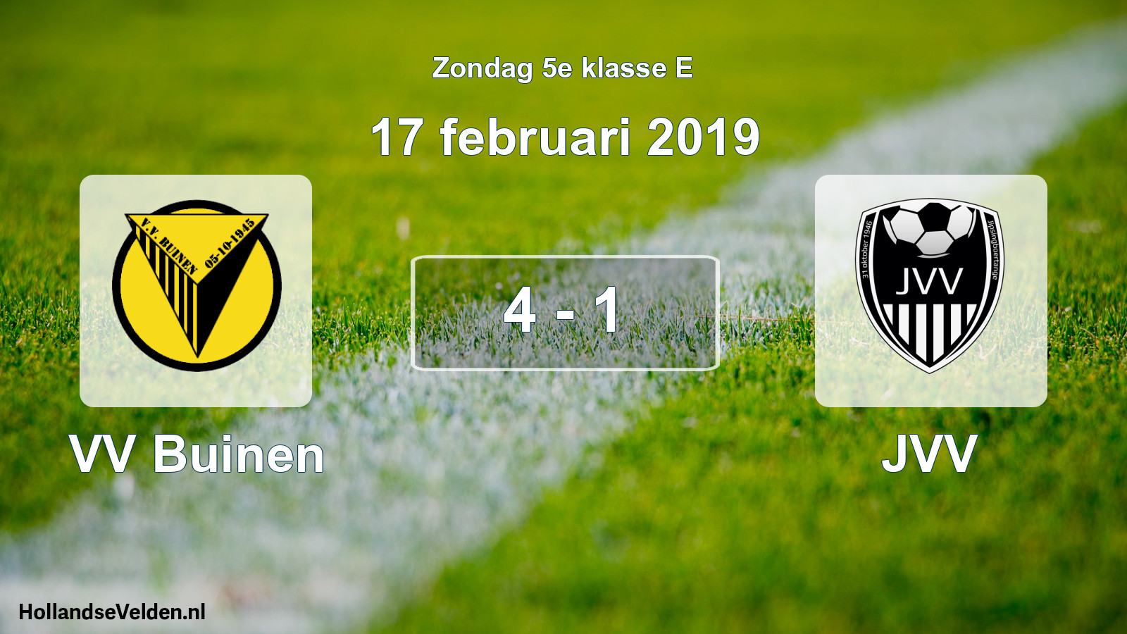 Total number of matches played: VV Buinen - JVV 4 - 1 (17 February 2019)