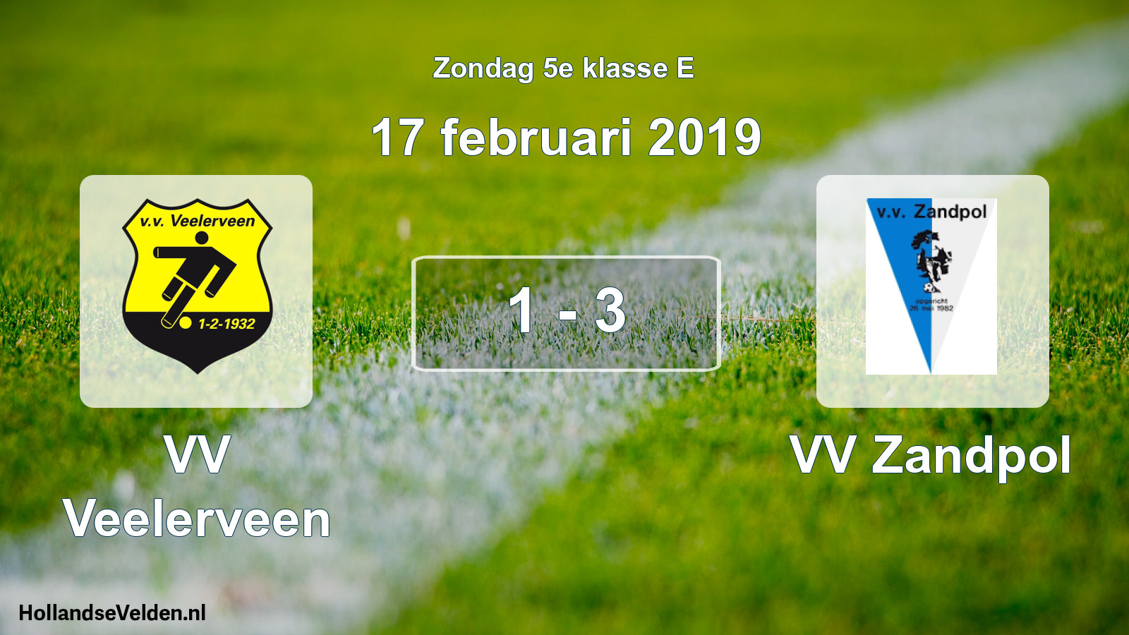 Total number of matches played: VV Veelerveen - VV Zandpol 1 - 3 (17 February 2019)