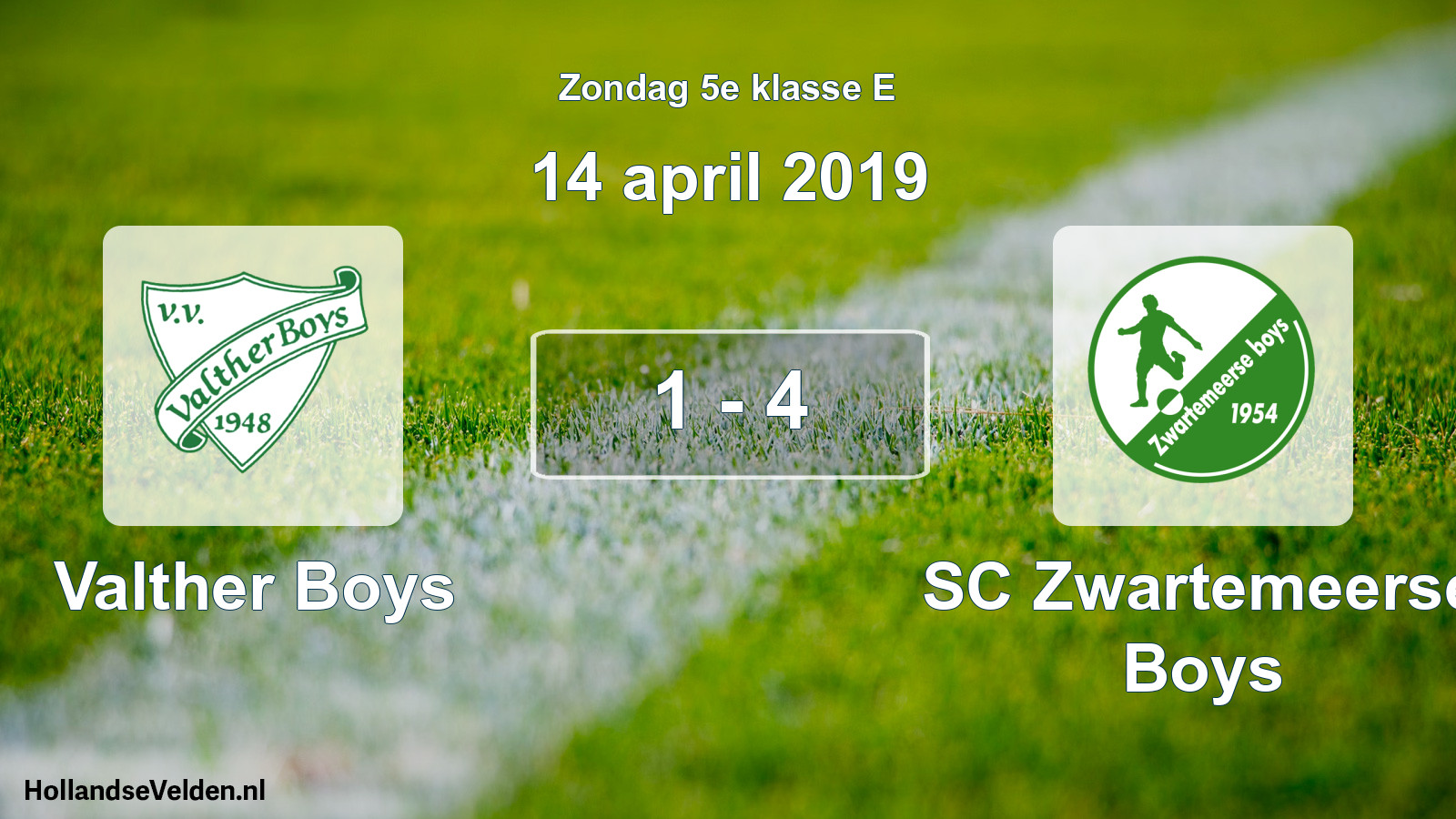 Total number of matches played: Valther Boys - SC Zwartemeerse Boys 1 - 4 (14 April 2019)