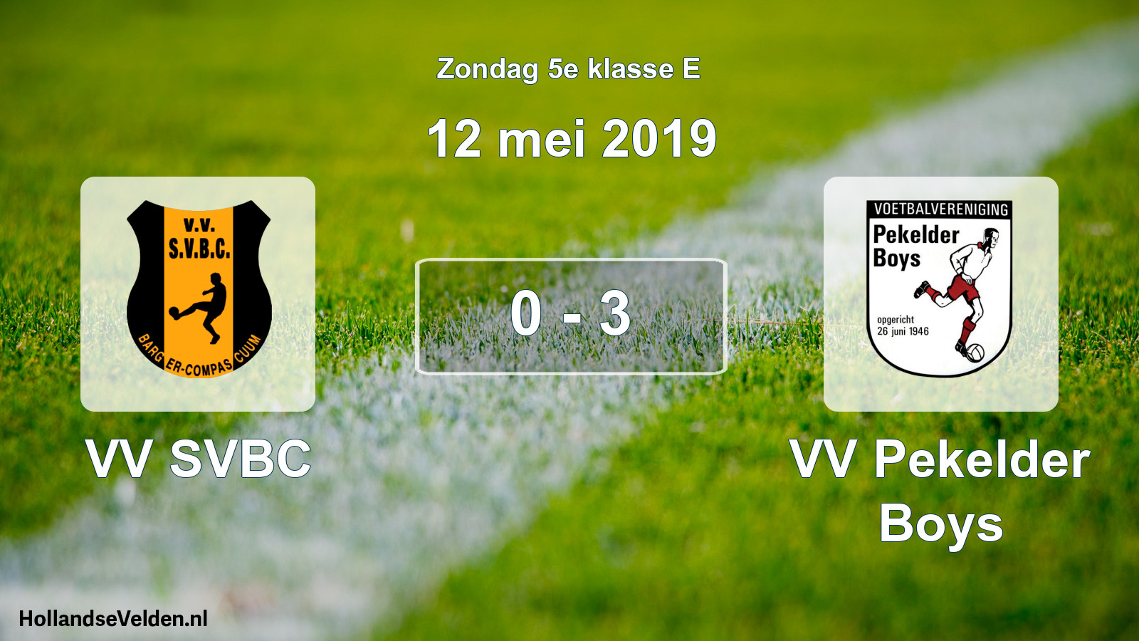 Total number of matches played: VV SVBC - VV Pekelder Boys 0 - 3 (12 May 2019)