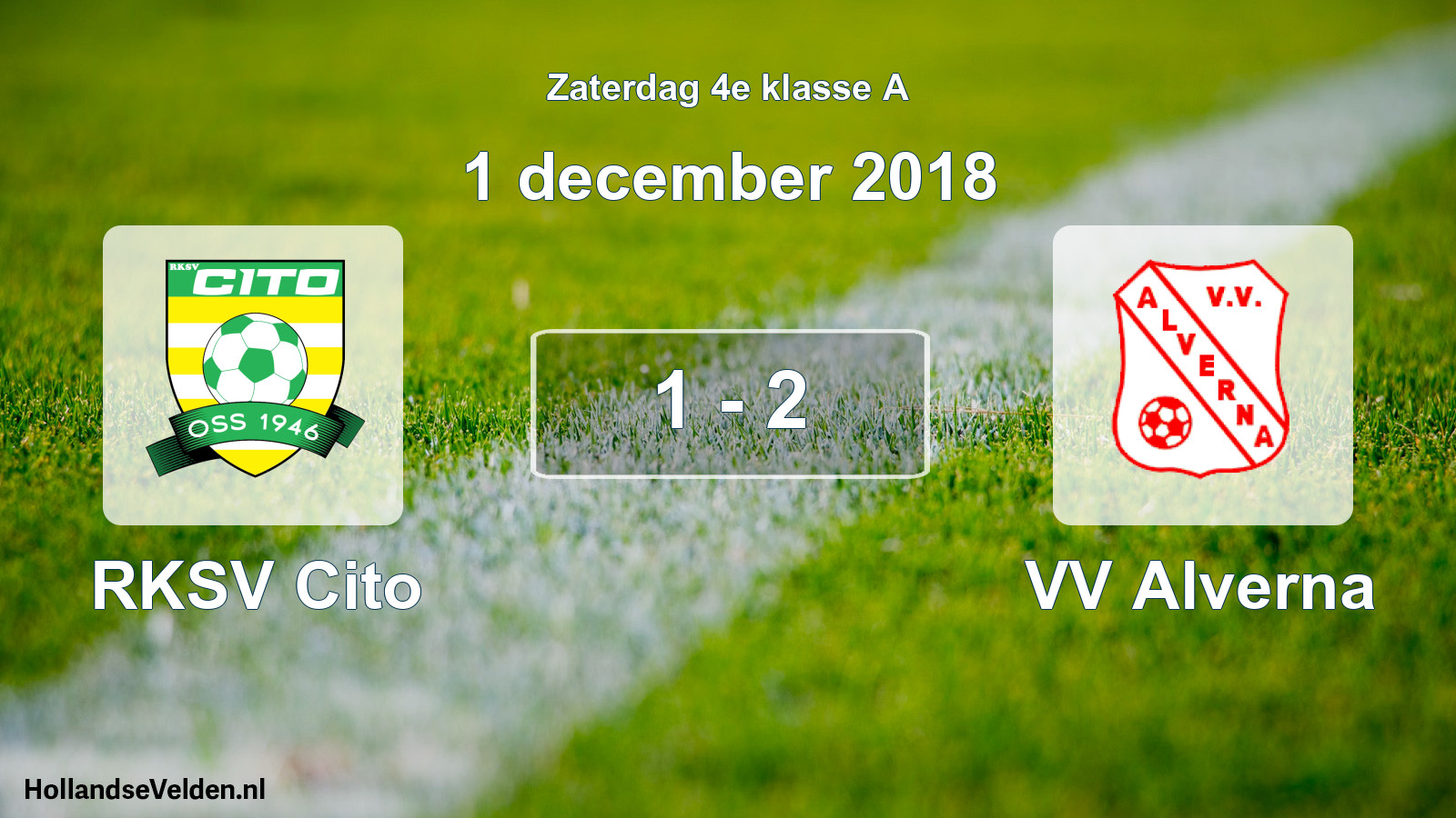 Total number of matches played: RKSV Cito - VV Alverna 1 - 2 (1 December 2018)