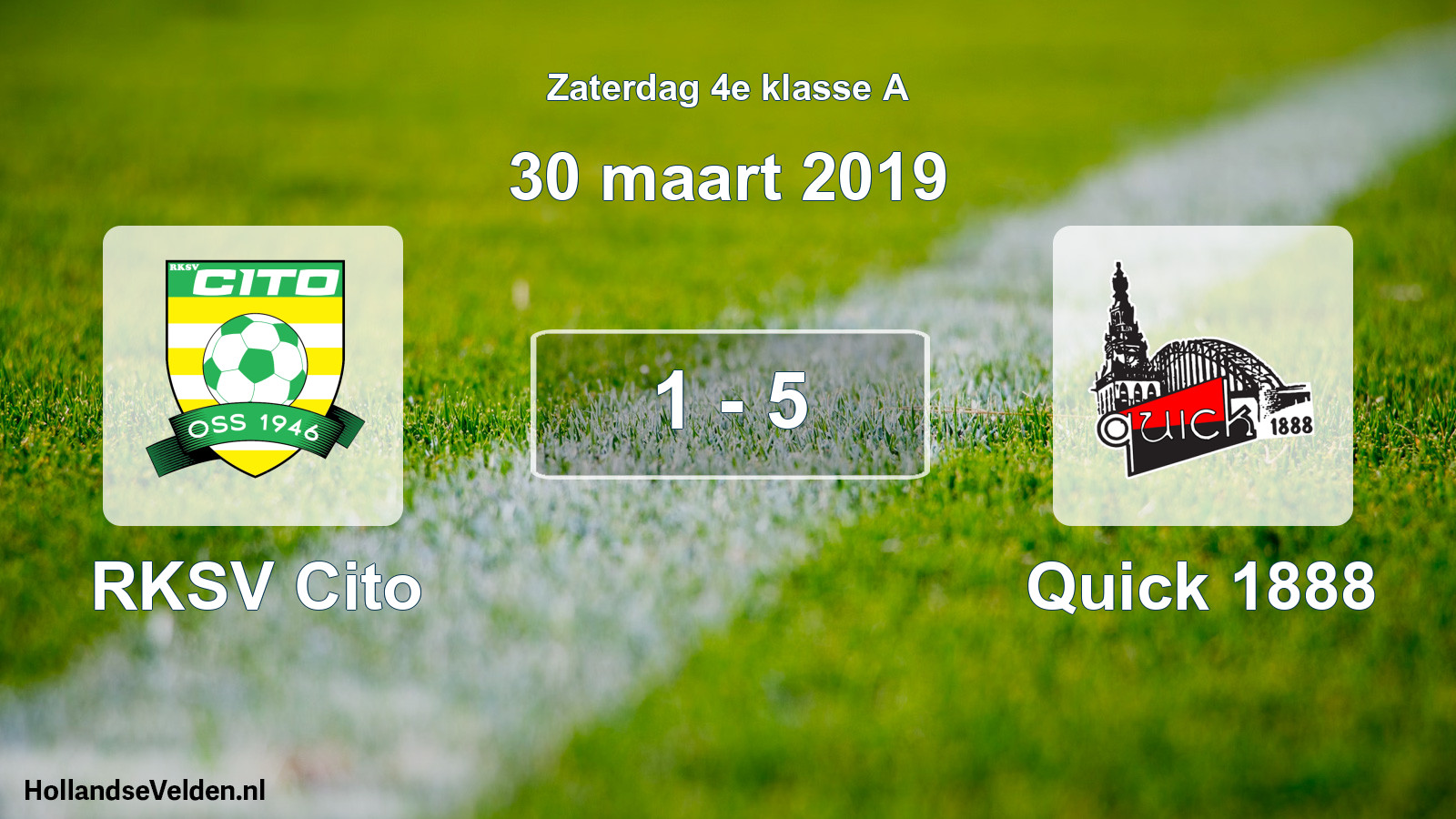 Total number of matches played: RKSV Cito - Quick 1888 1 - 5 (30 March 2019)