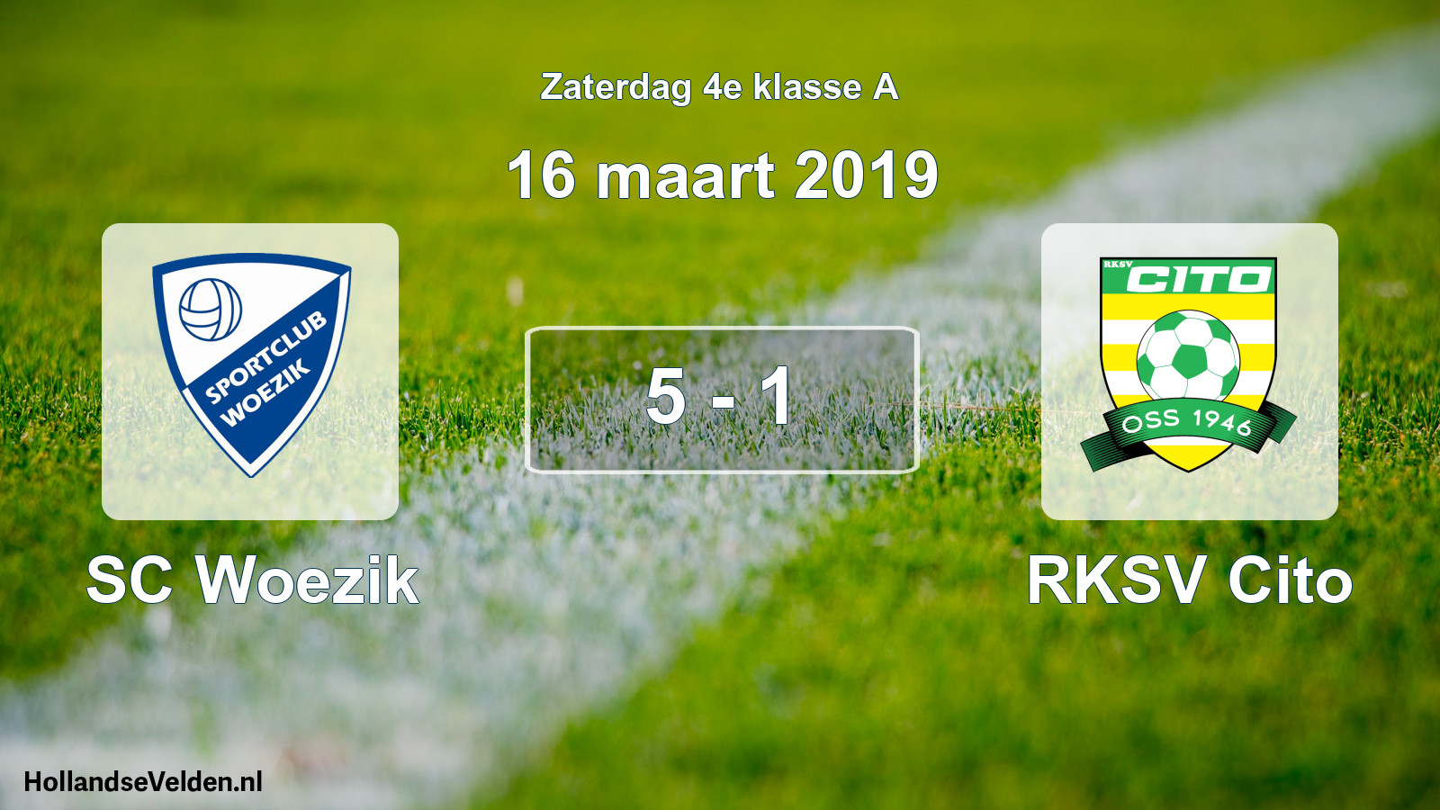Total number of matches played: SC Woezik - RKSV Cito 5 - 1 (16 March 2019)