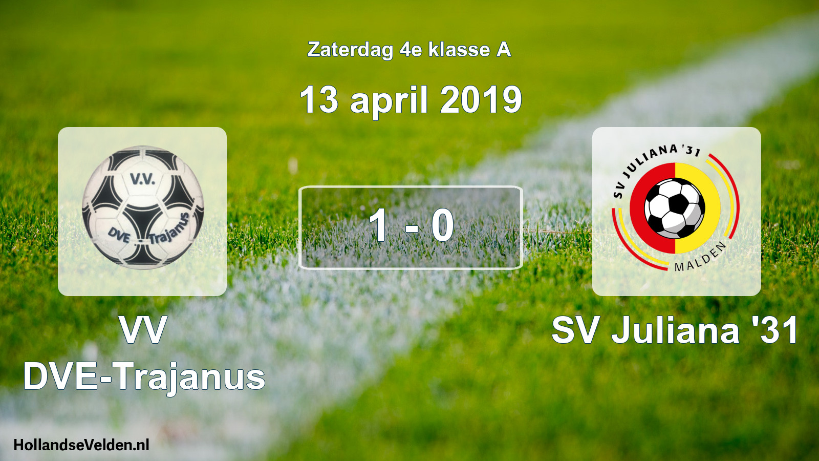 Total number of matches played: VV DVE-Trajanus - SV Juliana '31 1 - 0 (13 April 2019)