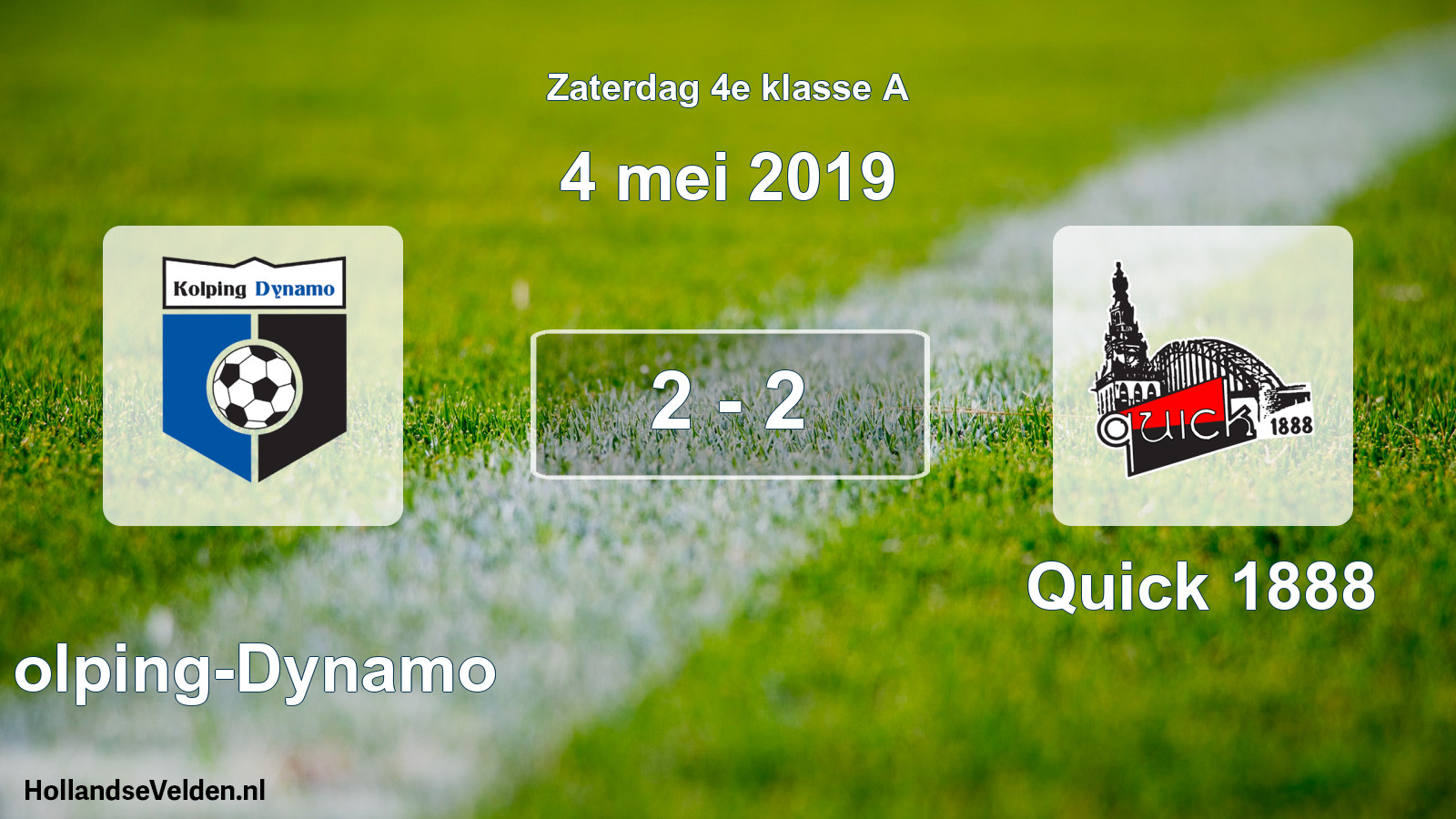 Total number of matches played: Kolping-Dynamo - Quick 1888 2 - 2 (4 May 2019)
