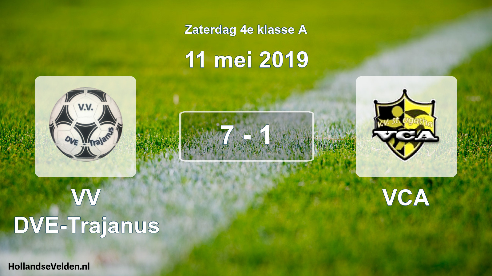 Total number of matches played: VV DVE-Trajanus - VCA 7 - 1 (11 May 2019)