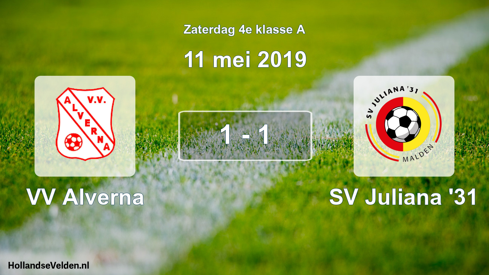 Total number of matches played: VV Alverna - SV Juliana '31 1 - 1 (11 May 2019)