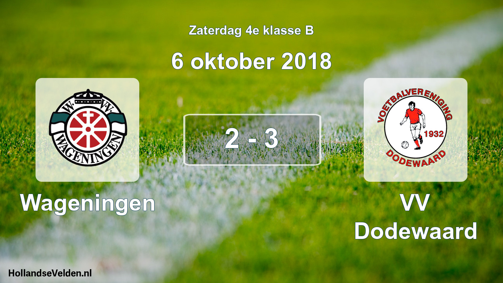 Total number of matches played: Wageningen - VV Dodewaard 2 - 3 (6 October 2018)
