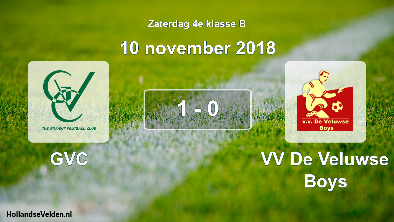 Total number of matches played: GVC - VV De Veluwse Boys 1 - 0 (10 November 2018)