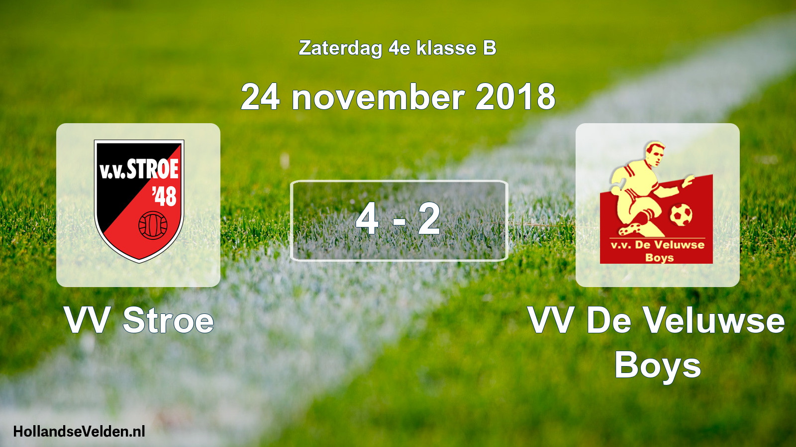 Total number of matches played: VV Stroe - VV De Veluwse Boys 4 - 2 (24 November 2018)