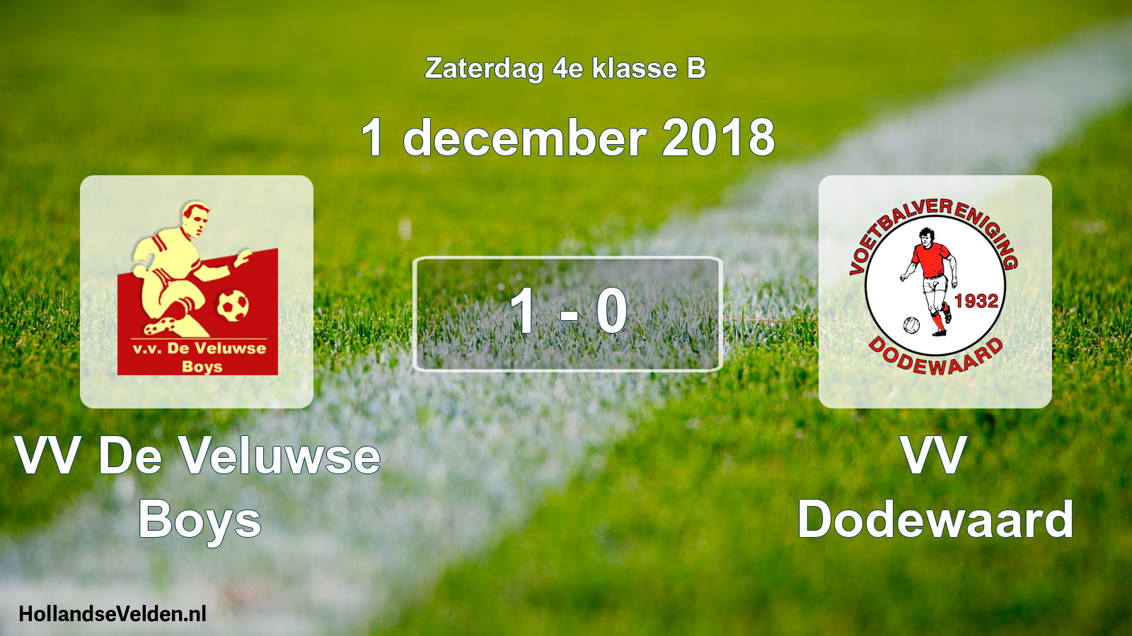 Total number of matches played: VV De Veluwse Boys - VV Dodewaard 1 - 0 (1 December 2018)
