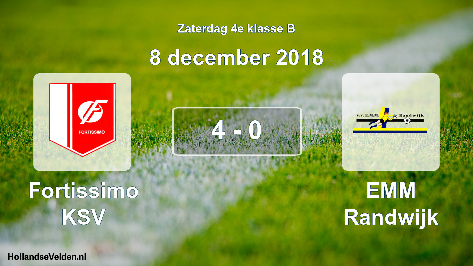 Total number of matches played: Fortissimo KSV - EMM Randwijk 4 - 0 (8 December 2018)