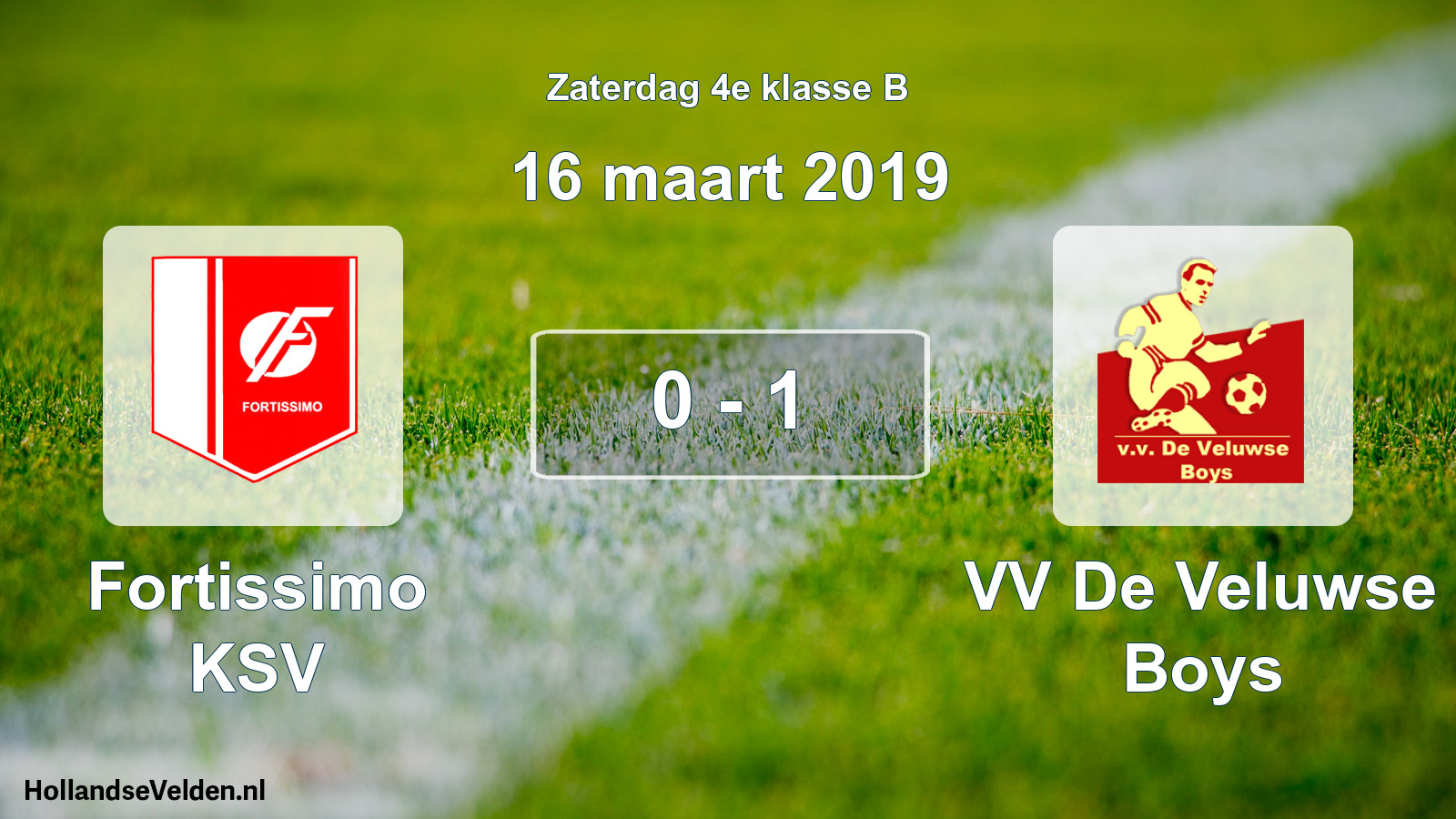 Total number of matches played: Fortissimo KSV - VV De Veluwse Boys 0 - 1 (16 March 2019)