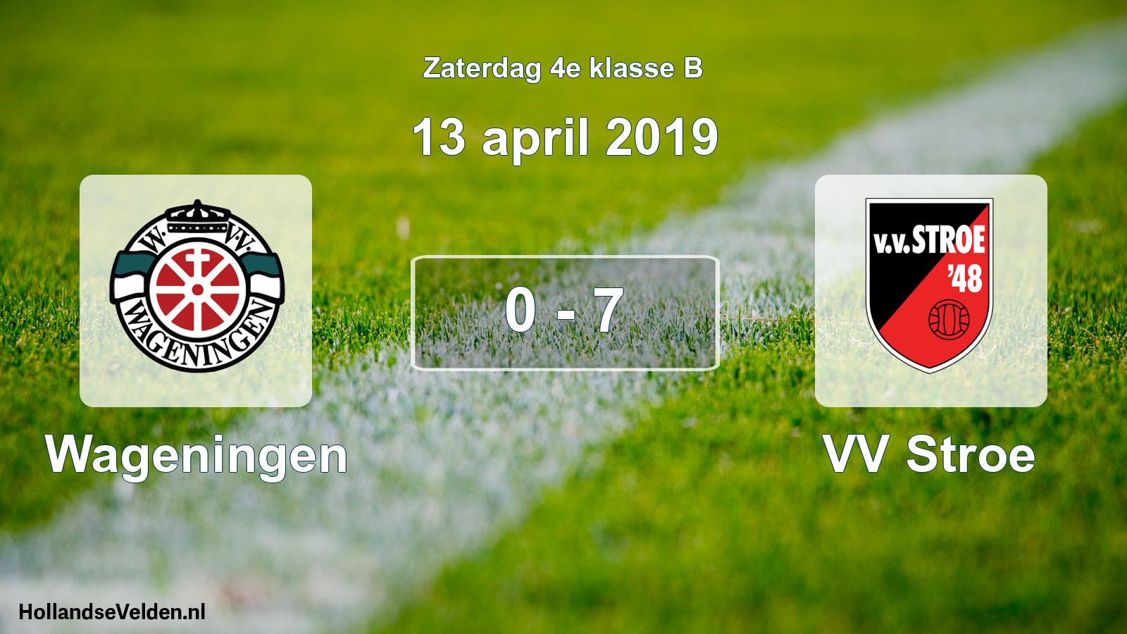 Total number of matches played: Wageningen - VV Stroe 0 - 7 (13 April 2019)
