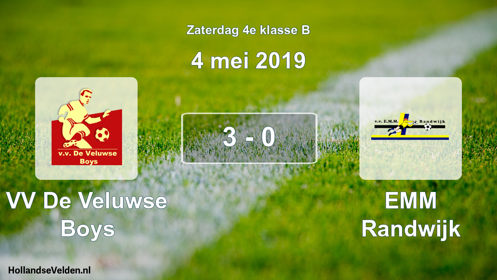 Total number of matches played: VV De Veluwse Boys - EMM Randwijk 3 - 0 (4 May 2019)
