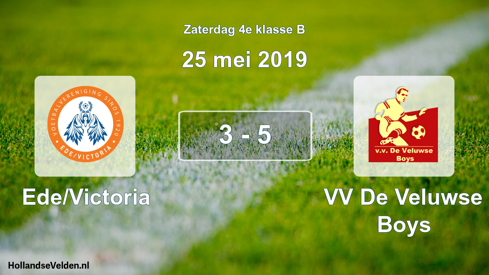 Total number of matches played: Ede/Victoria - VV De Veluwse Boys 3 - 5 (25 May 2019)