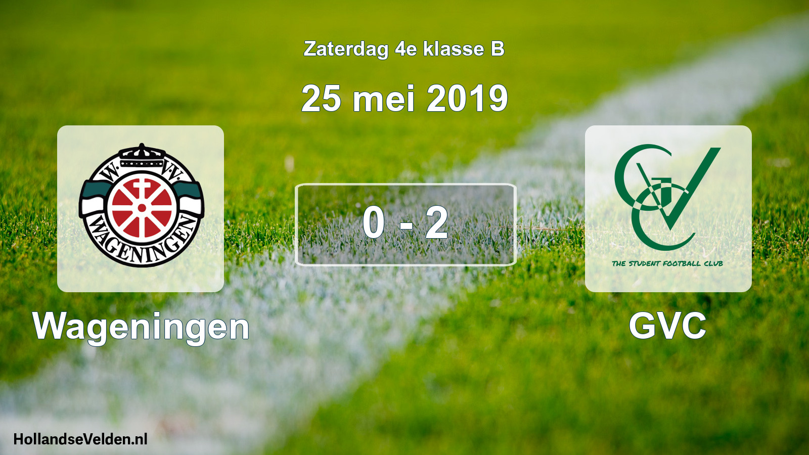Total number of matches played: Wageningen - GVC 0 - 2 (25 May 2019)