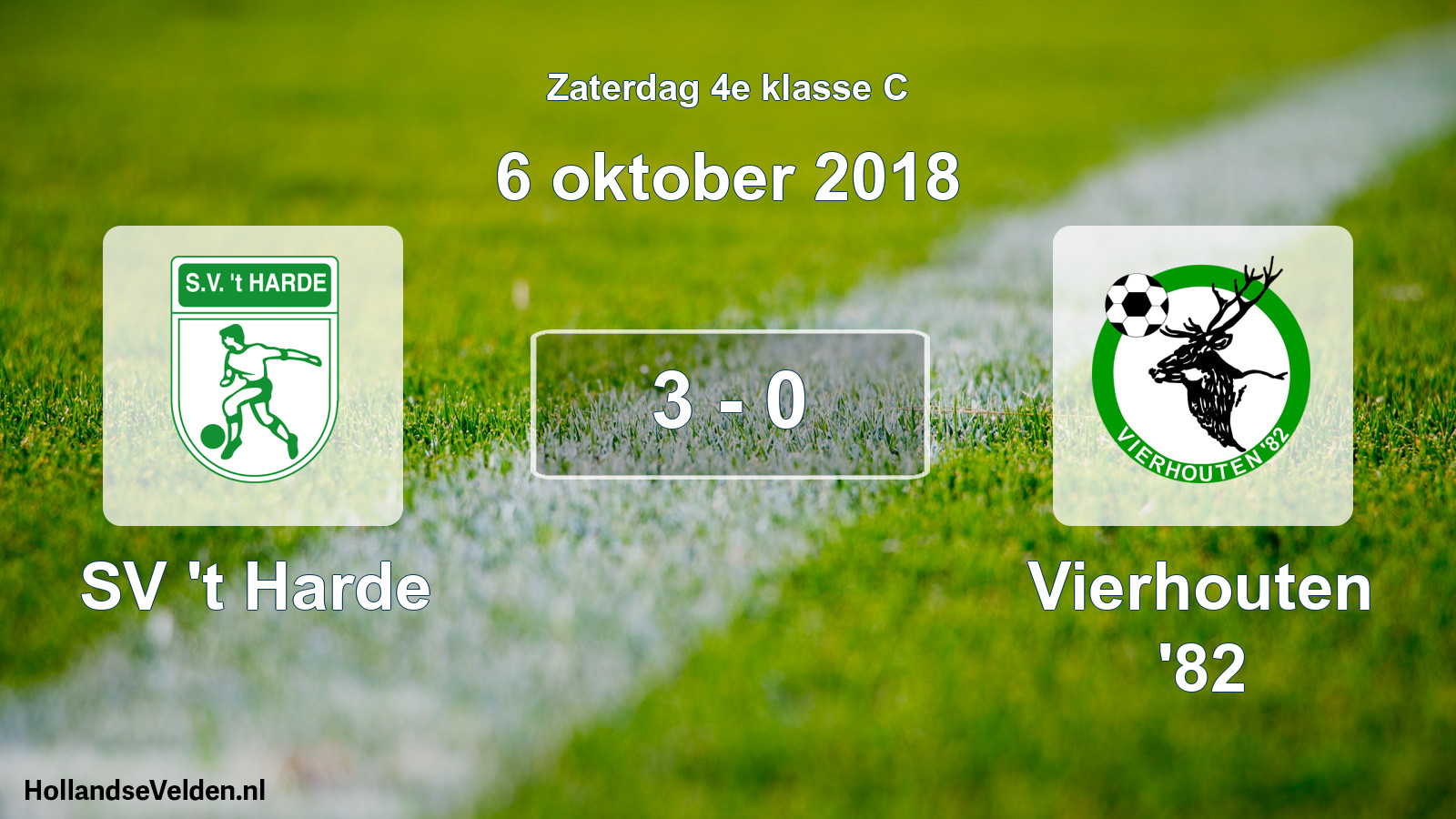 Total number of matches played: SV 't Harde - Vierhouten '82 3 - 0 (6 October 2018)