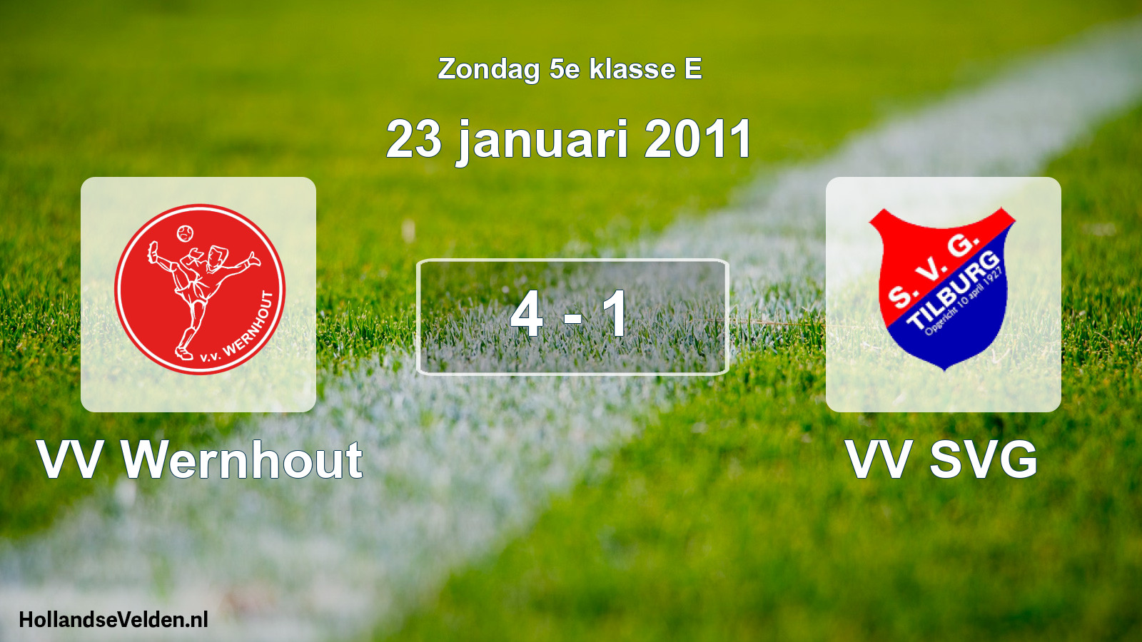 Total number of matches played: VV Wernhout - VV SVG 4 - 1 (23 January 2011)
