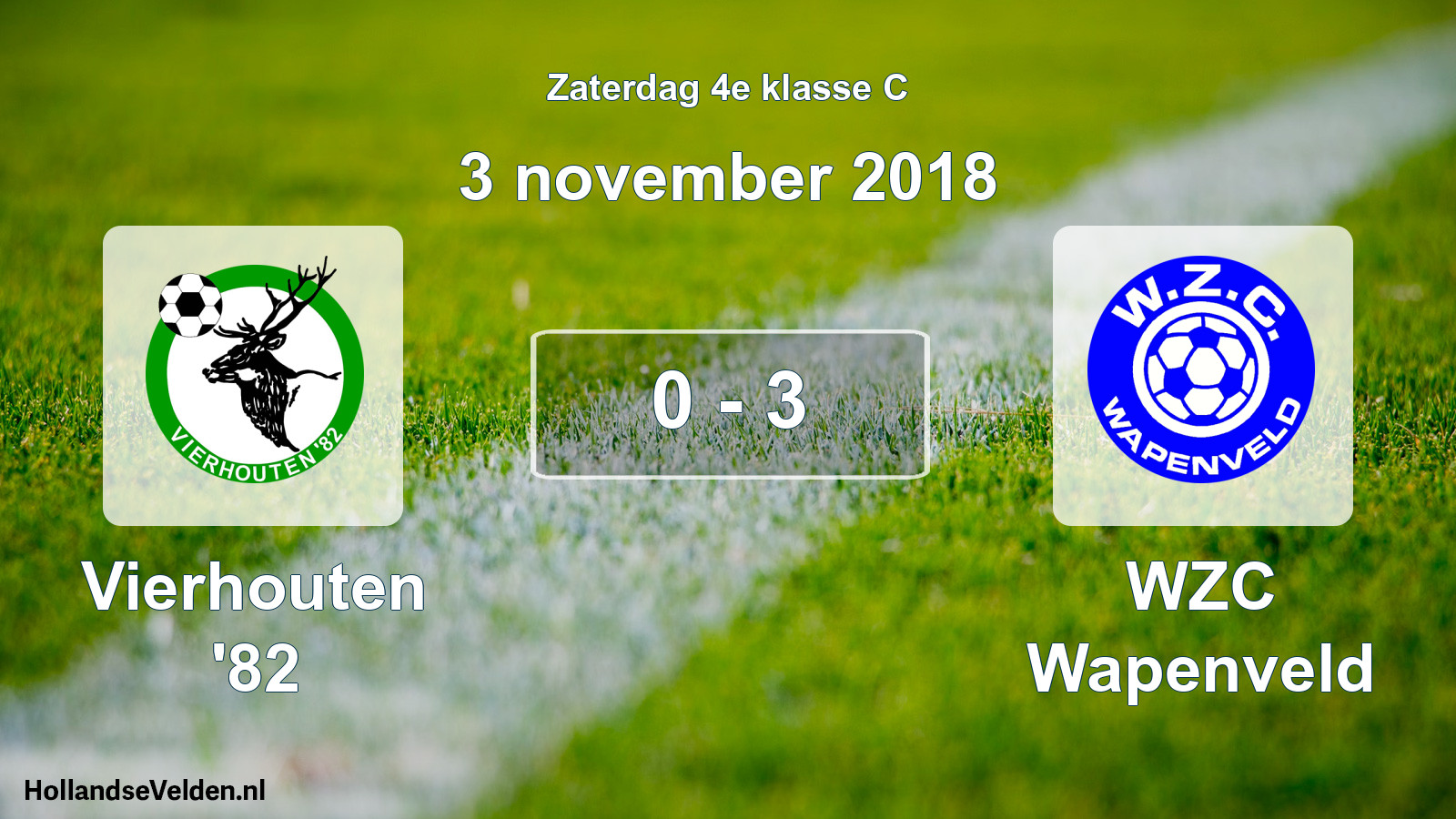 Total number of matches played: Vierhouten '82 - WZC Wapenveld 0 - 3 (3 November 2018)
