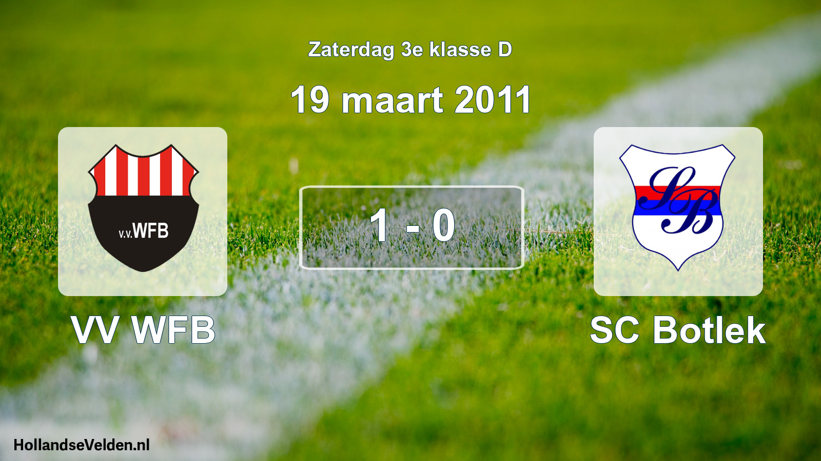 Total number of matches played: VV WFB - SC Botlek 1 - 0 (19 March 2011)