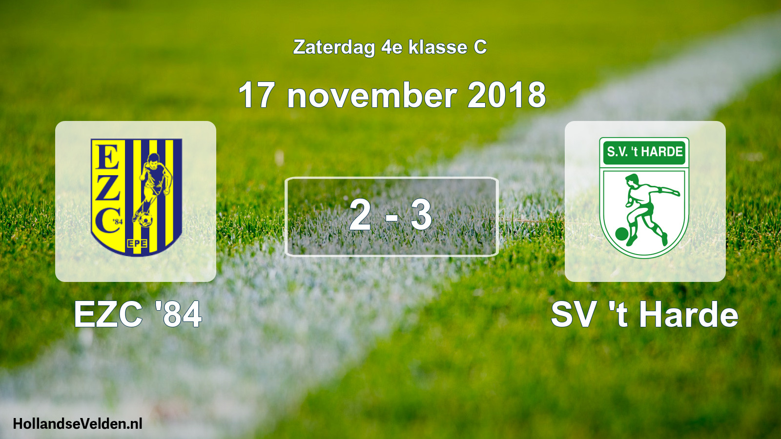 Total number of matches played: EZC '84 - SV 't Harde 2 - 3 (17 November 2018)