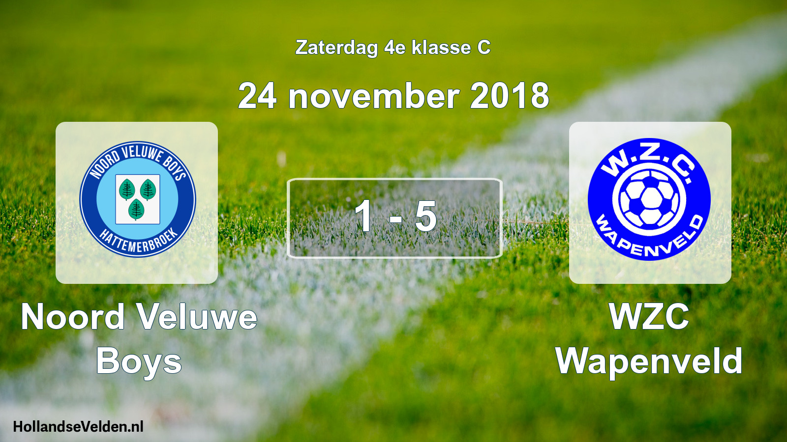 Total number of matches played: Noord Veluwe Boys - WZC Wapenveld 1 - 5 (24 November 2018)