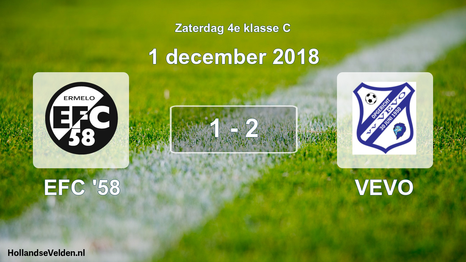 Total number of matches played: EFC '58 - VEVO 1 - 2 (1 December 2018)