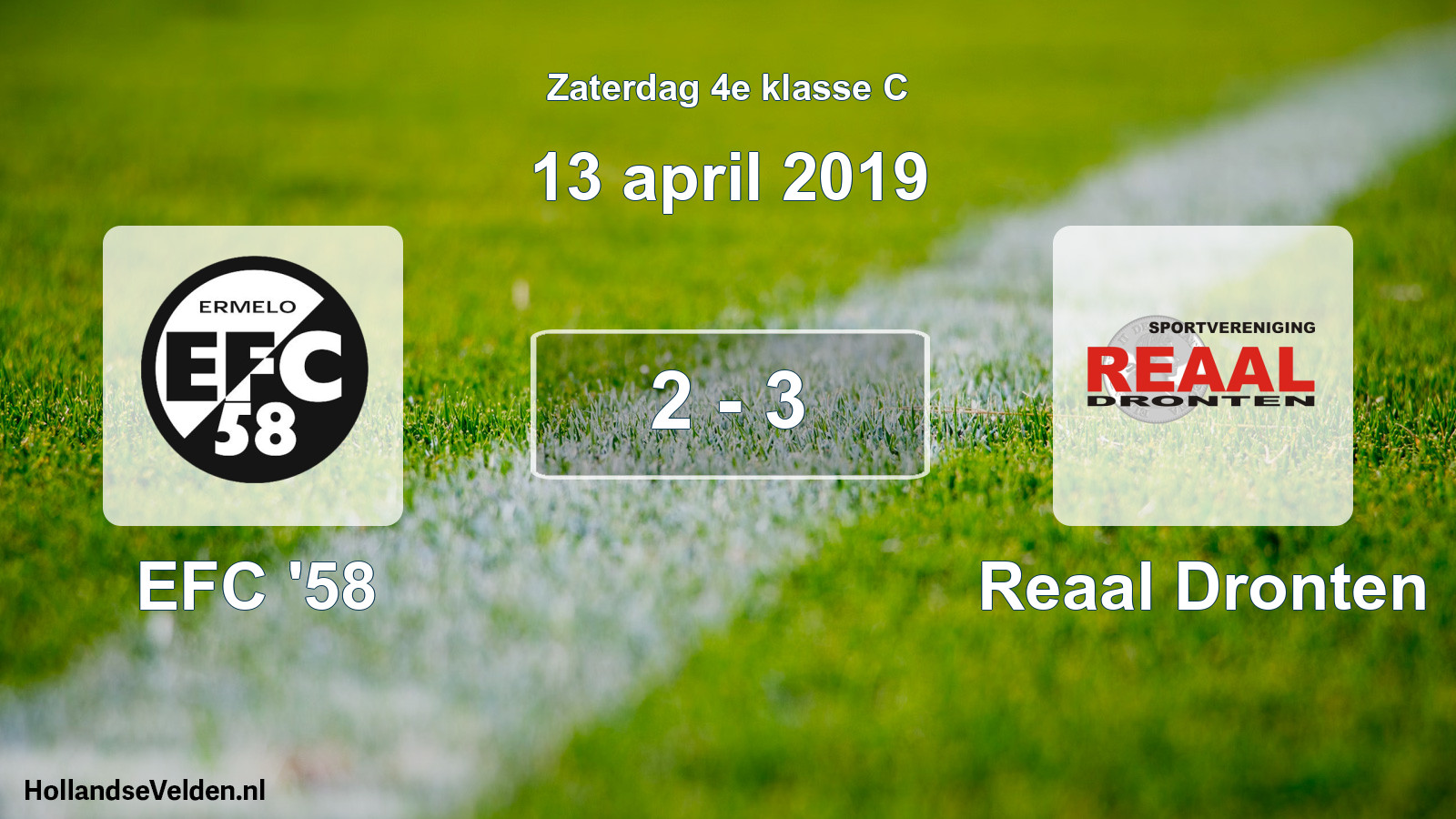 Total number of matches played: EFC '58 - Reaal Dronten 2 - 3 (13 April 2019)