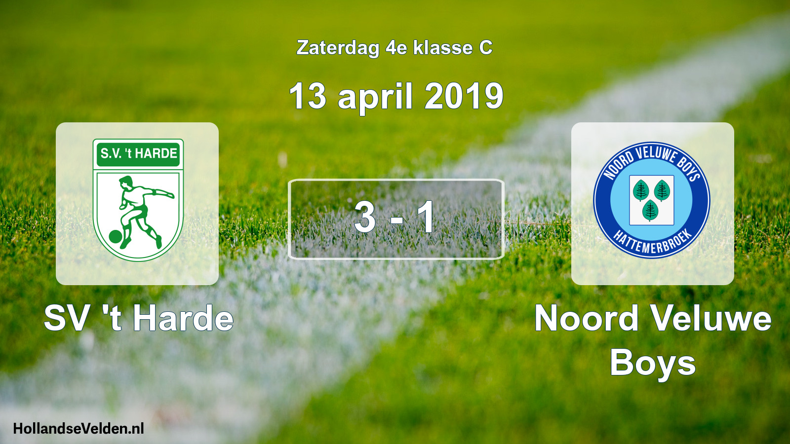 Total number of matches played: SV 't Harde - Noord Veluwe Boys 3 - 1 (13 April 2019)