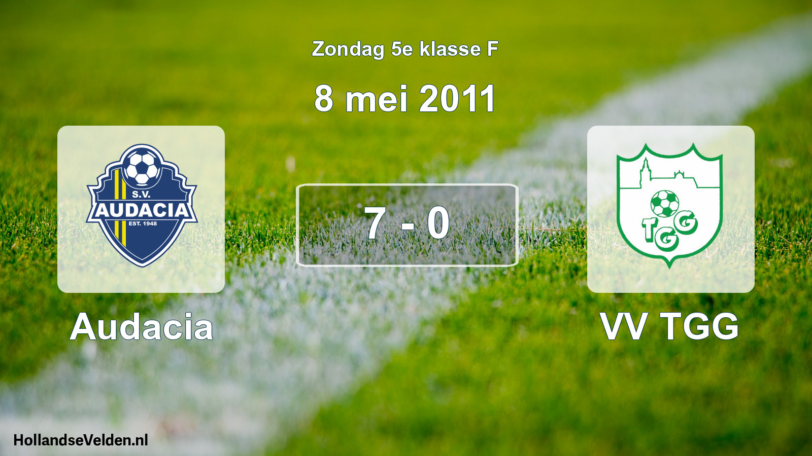 Total number of matches played: Audacia - VV TGG 7 - 0 (8 May 2011)