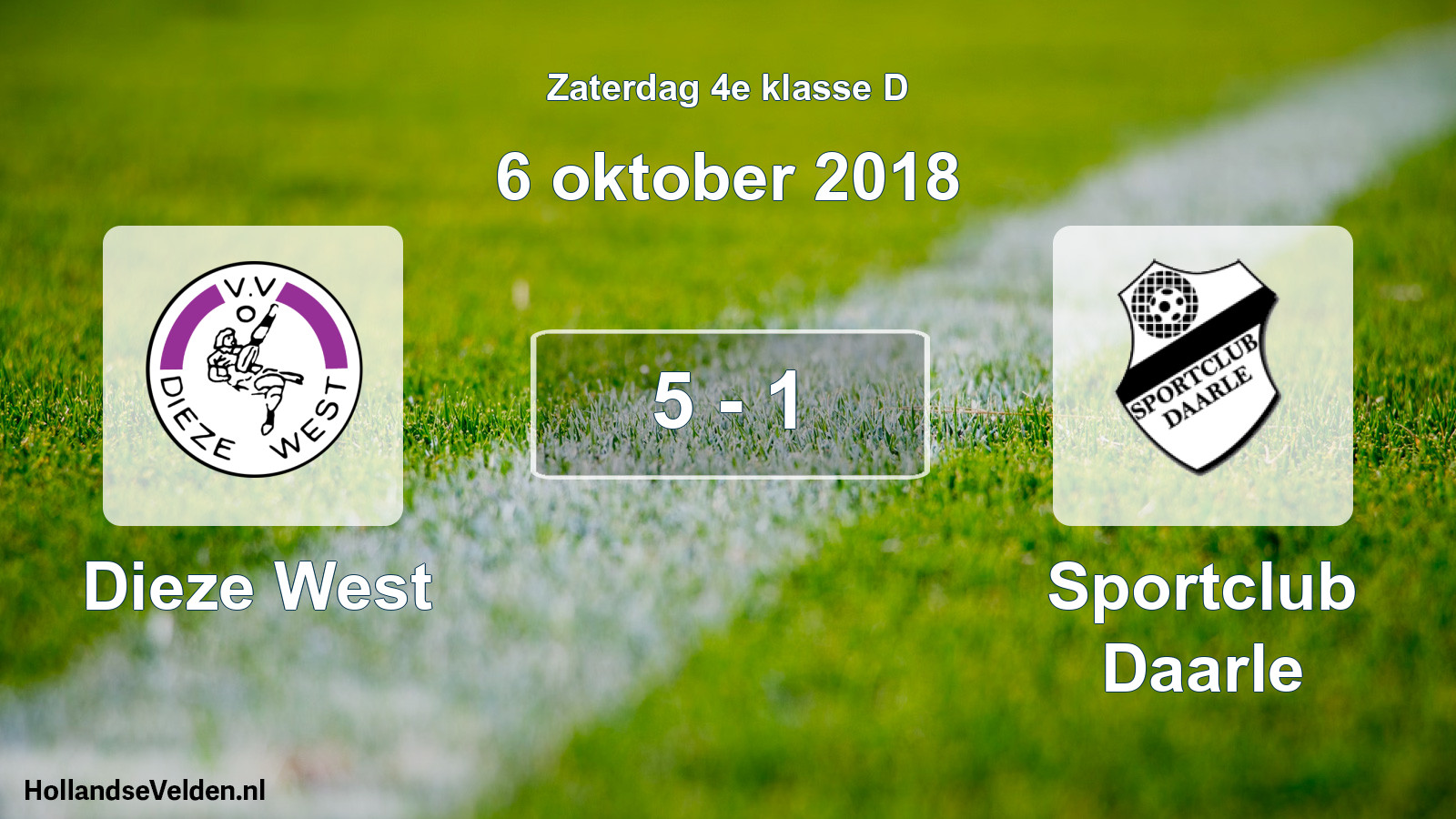 Total number of matches played: Dieze West - Sportclub Daarle 5 - 1 (6 October 2018)