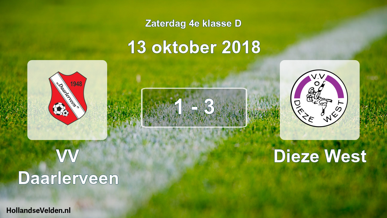 Total number of matches played: VV Daarlerveen - Dieze West 1 - 3 (13 October 2018)