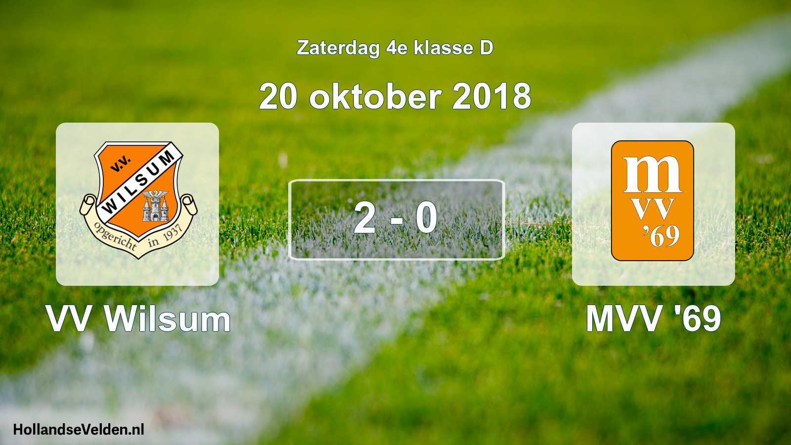 Total number of matches played: VV Wilsum - MVV '69 2 - 0 (20 October 2018)