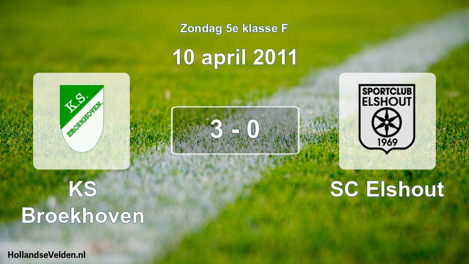 Total number of matches played: KS Broekhoven - SC Elshout 3 - 0 (10 April 2011)
