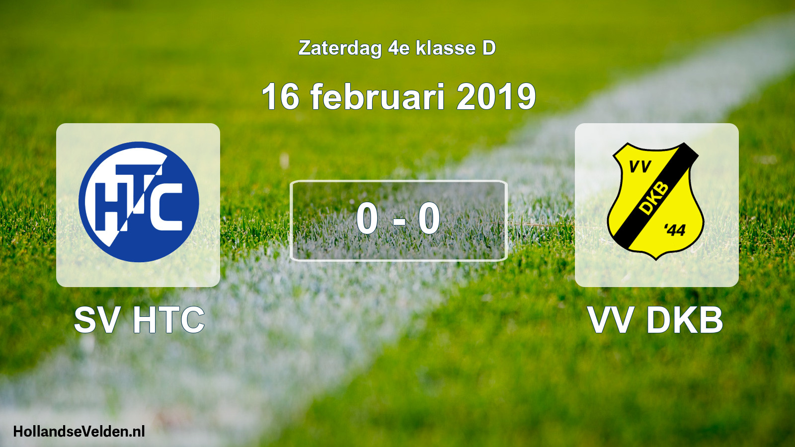 Total number of matches played: SV HTC - VV DKB 0 - 0 (16 February 2019)