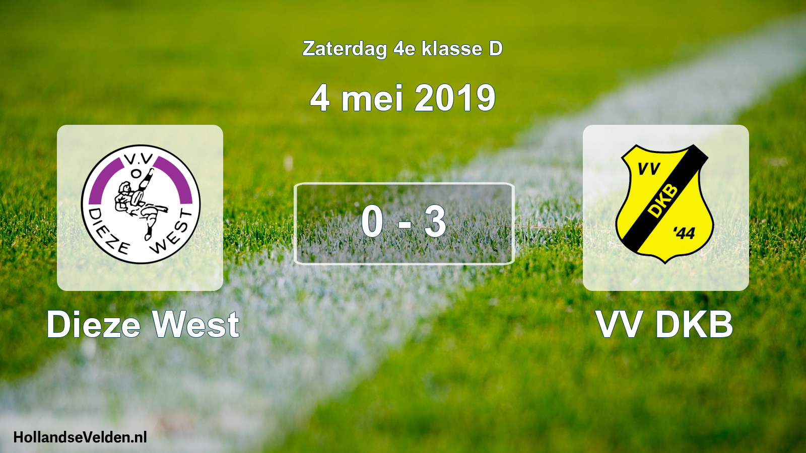Total number of matches played: Dieze West - VV DKB 0 - 3 (4 May 2019)
