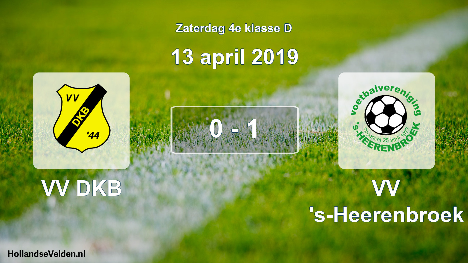 Total number of matches played: VV DKB - VV 's-Heerenbroek 0 - 1 (13 April 2019)